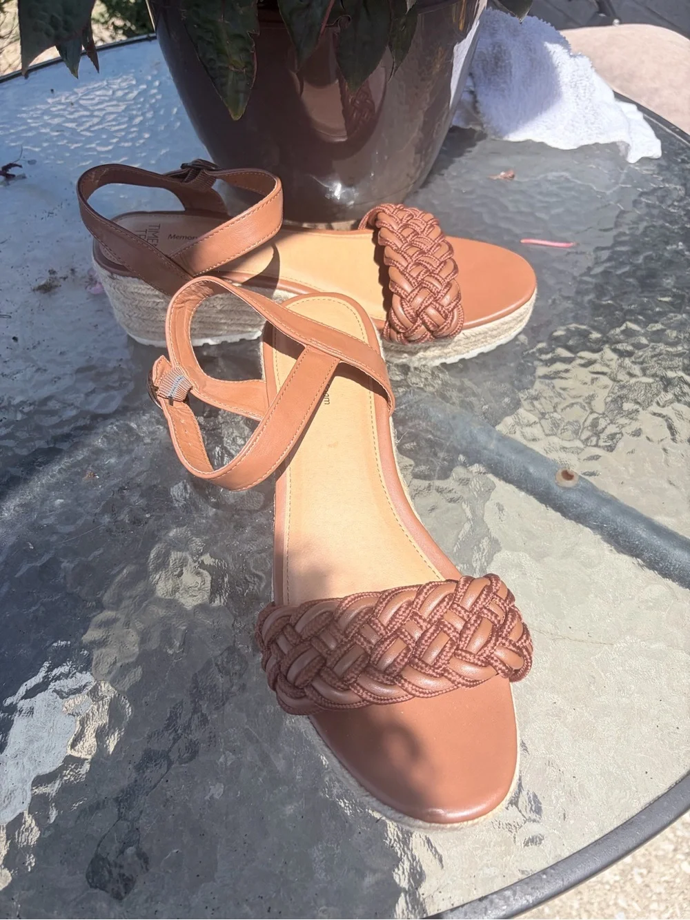 Women’s Braided Espadrille Wedge Sandals — Brown